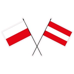 Naklejka flaga Polski i Austrii na samochód