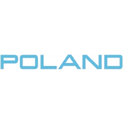 Naklejka napis Poland na kabinę ciągnika