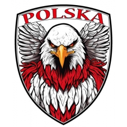 Naklejka orzeł POLSKA na samochod kask motocykl patriotyczna