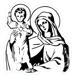 Naklejka Jezus i Maria religia katolicka