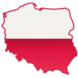 Naklejka Polska konur biało-czerwona