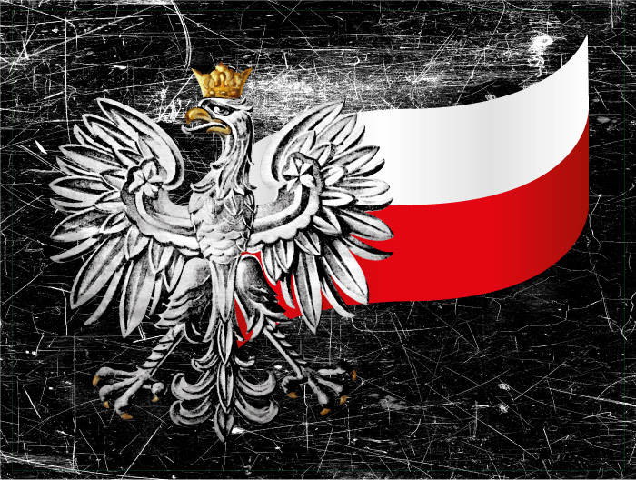 Naklejka na tablicę ADR orzeł z flagą Polski