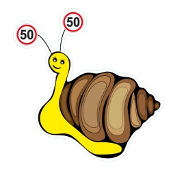 Naklejka ograniczenie prędkości 50 km/h ślimak
