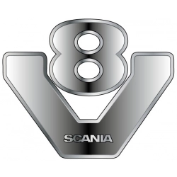 naklejka, scania v8, ciężarówka, symbolem, silnik, pojazd, ozdoba,