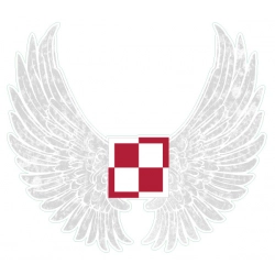 Skrzydła z szachownicą lotniczą na naklejce