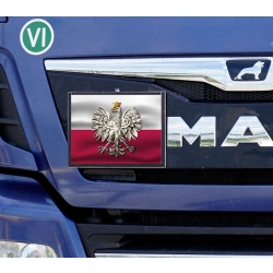 naklejki orzeł na fladze ADR na tablicy