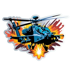 Naklejka AH-64 Apache, podstawowy śmigłowiec szturmowy