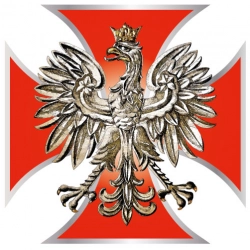 Odkryj patriotyczną naklejkę z orłem, godłem i krzyżem kawalerskim!