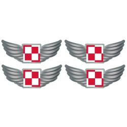 szachownica lotnicza, zestaw naklejek, odblaskowe naklejki, entuzjasta lotnictwa, kask, samochód, rower, skrzydła, ozdob