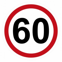 Naklejka ograniczenie prędkości 60 km/h