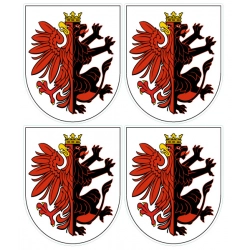 herb województwo kujawsko-pomorskie naklejki w zestawie 4 sztuki