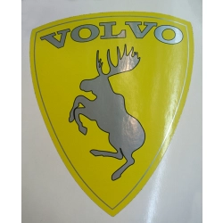 Naklejka znaczek Volvo logo łoś żółte samochód metaliczna