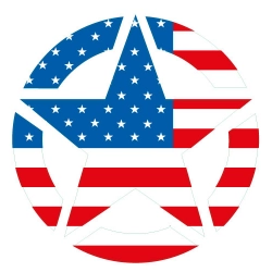 Naklejka USA Army Jeep na samochód flaga