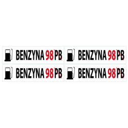 Naklejka Benzyna 98 PBna klapkę wlewu paliwa