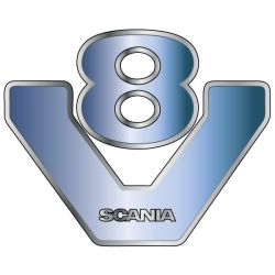 naklejka scania, naklejka silnik v8, naklejka symbol v8
