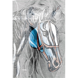Naklejka kobieta grafika (ADR) koń tuning tablica pionowa