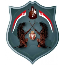 Naklejka z husarią I Rzeczypospolitej - patriotyczna grafika, Matka Boża