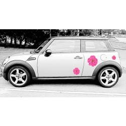 Naklejki kwiaty na samochód MINI Cooper zdobiony.pl