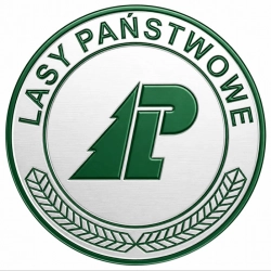 Logo Lasów Państwowych w formie naklejki do umieszczenia na pojeździe.