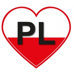 Naklejka na samochód PL serce Polska