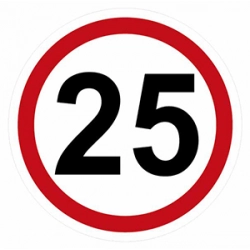 Naklejka ograniczenie prędkości 25 km/h