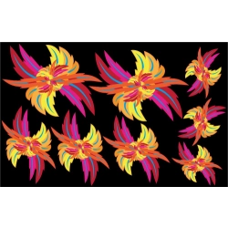 Naklejki kwiaty folk na samochód, grafika kolorowa abstrakcja