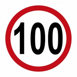 Naklejka ograniczenie prędkości 100 km