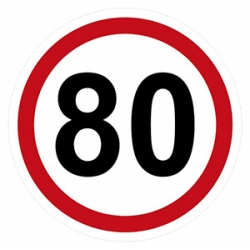 Naklejki ograniczenia prędkości 80 km/h dla pojazdów. Idealne dla naczep, przyczep i ciężarówek