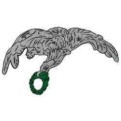 Naklejka gapa pilota II RP zielony wieniec