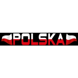Naklejka z napisem "Polska" przeznaczona do kabiny samochodu