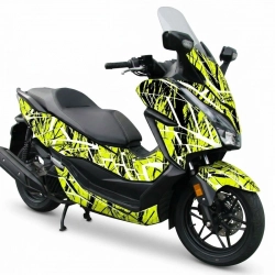 zestaw naklejek, fluorescencyjna folia, skuter honda, naklejki fluorescencyjne