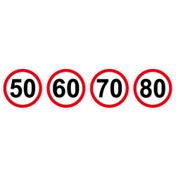 Naklejka ograniczenie prędkości 50 - 60-70-80 km/h