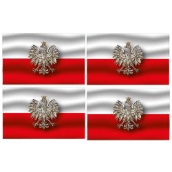 Naklejka flaga Polski orzeł na samochód kask motocykl