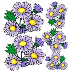 Naklejki niebieskie kwiaty folk kobieta decoupage