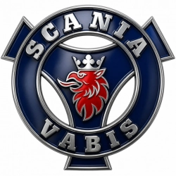naklejka, emblemat, logo, scania vabis, ciężarówka, kabina, stylizowana, klasyczny, znak, 3d, naklejka na kabinę, imitac