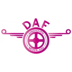 kolorowe naklejki z napisem logo DAF