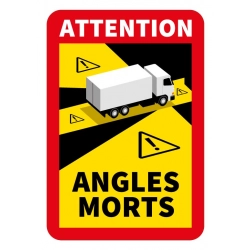 Naklejka „ANGLES MORTS” dla samochodów ciężarowych