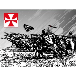 Naklejka husaria - krzyż kawalerski na tablicę ADR.