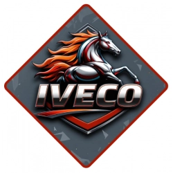 Naklejka Iveco z metalicznym wykończeniem na ciężarówkę