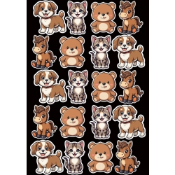 Stylowe naklejki odblaskowe dla dzieci! W zestawie urocze motywy: kotek, piesek, niedźwiadek i konik. Idealne na kurtkę,