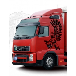 polski charakter husarii w ciężarówce.na kabinę Volvo FH