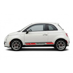 naklejki, pasy, drzwi, samochód, fiat, 500, performance, tuningowy, zestaw, oklejanie, boki, grafika