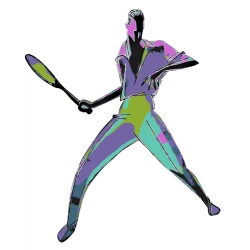 Naklejka tenis ziemny tenisista klub tenisowy