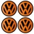 Tuningowe naklejki na kołpaki z logo VW 70 mm