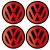 Zestaw naklejek na kołpaki do samochodu Volkswagen - 90 mm