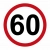 Naklejka ograniczenie prędkości 60 km/h