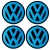 Kolpaki do VW zestaw naklejek o srenicy 70 mm