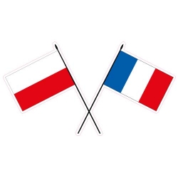 Naklejka flaga Polski i Francji