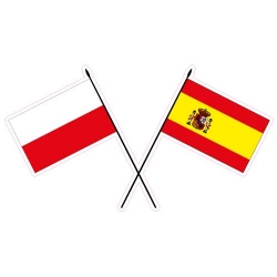 Naklejka flaga Polski i Hiszpanii
