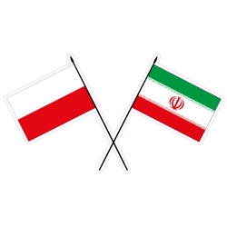 Naklejka flaga Polski i Iranu